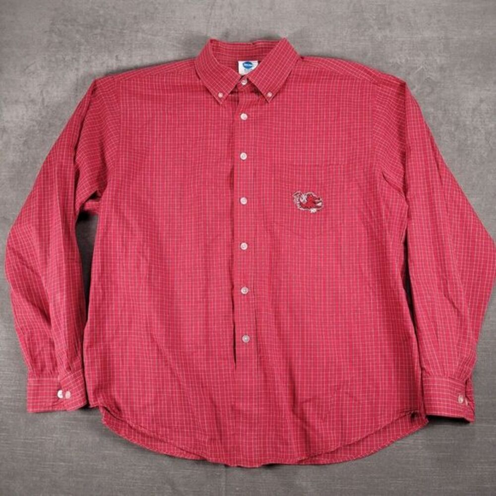 USC‎ Gamecocks Red Checked Button Up Shirt NCAA Mens Size Large